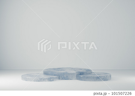 3d presentation pedestal made of ice on white background 3d presentation pedestal made of ice on white background 101507226