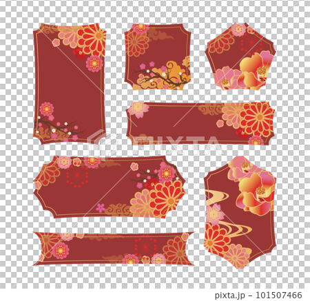 華やかな中華風背景フレーム枠 華やかな中華風背景フレーム枠 101507466