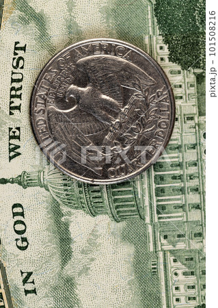 old American quarter dollar coins, close-up old American quarter dollar coins, close-up 101508216