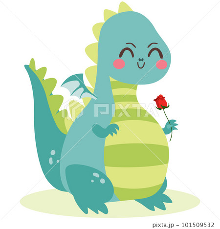 Dragon With Rose Celebrating Diada De Sant Jordi 101509532