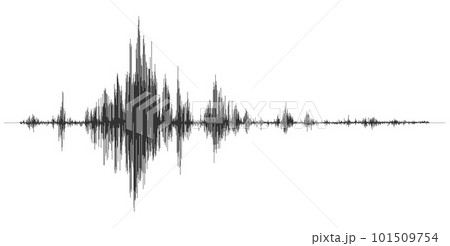 Earthquake seismograph wave. Seismic activity pulse, geology science earthquake amplitude vector seismogram, audio waveform line, vibration level background or music record equalizer data 101509754