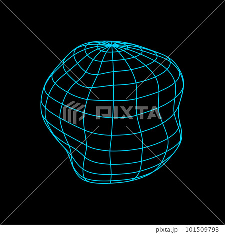 Futuristic sphere shape, 3d vector digital wireframe spherical object made of geometric faceted. Polygonal orbs created with lines mesh, lattice web design Futuristic sphere shape, 3d vector digital wireframe spherical object made of geometric faceted. Polygonal orbs created with lines mesh, lattice web design 101509793
