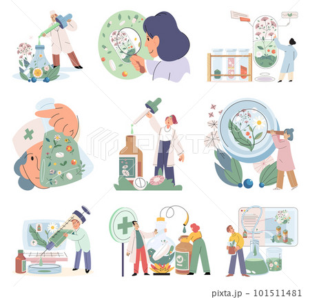 Alternative organic herbal drug and chemical medicine. Homeopathy healthcare 101511481