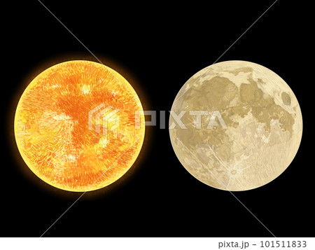 太陽と月セット_黒バック 101511833