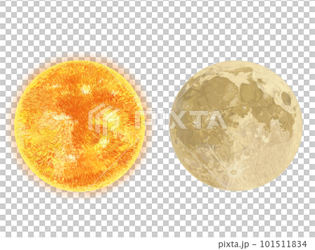 太陽と月セット_白バック 101511834
