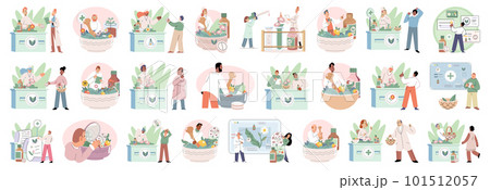 Traditional herb recipes of alternative medicine. Medicine pharmacy. Herbal pills 101512057