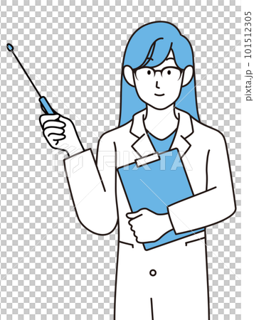 指し棒を持つ若い女性医師 101512305