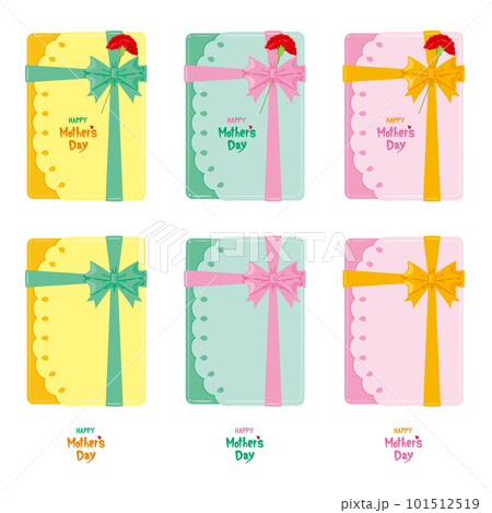 花とリボン付きプレゼント 縦セット 花とリボン付きプレゼント 縦セット 101512519