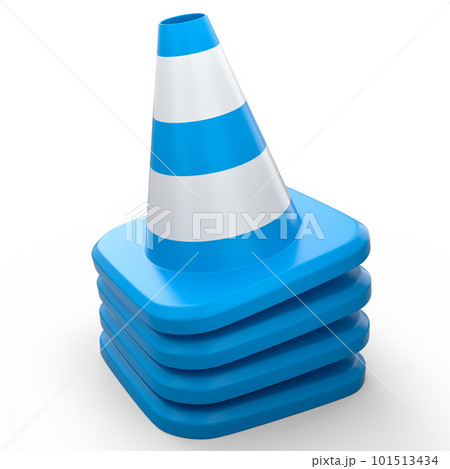 Set of traffic cones for under construction road work on white background. 101513434