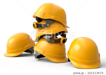 Stack of safety helmets or hard caps for carpentry work on white background Stack of safety helmets or hard caps for carpentry work on white background 101513674