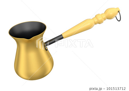 Turkish coffee cooked in sand or coffee maker cezve on white background. Turkish coffee cooked in sand or coffee maker cezve on white background. 101513712