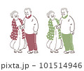 仲の良いシニアのカップルのイラスト素材 101514946