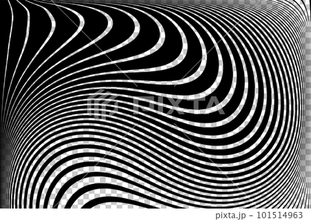 Abstract Black and White Wavy Lines Pattern with 3D Illusion and Twisting Movement Effect. Vector Art. Abstract Black and White Wavy Lines Pattern with 3D Illusion and Twisting Movement Effect. Vector Art. 101514963