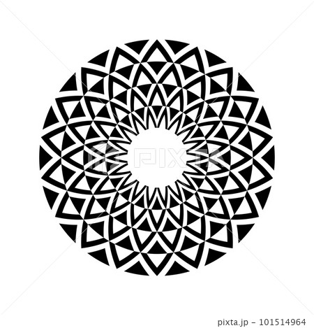 Abstract Decorative Radial Circle Pattern. Round Design Element. Vector Art. 101514964
