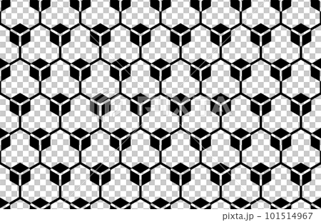 Abstract Seamless Geometric Hexagons Pattern. Black and White Texture. Vector Art. Abstract Seamless Geometric Hexagons Pattern. Black and White Texture. Vector Art. 101514967
