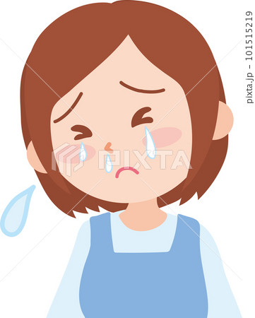 涙目鼻水で辛そうな女性 101515219