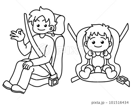 シートベルトの着用イラスト 101516434