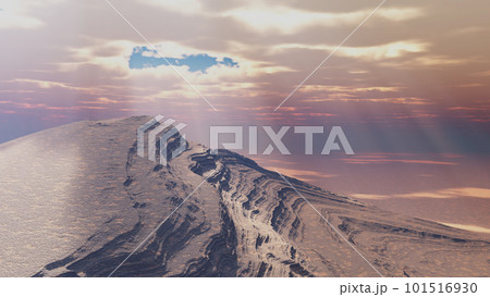 Sun rays over a mountain landscape Sun rays over a mountain landscape 101516930