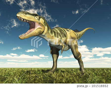 Dinosaur Bistahieversor in a landscape Dinosaur Bistahieversor in a landscape 101516932