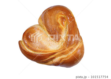 Homemade bun isolated on a white background. View from above. Close-up 101517754