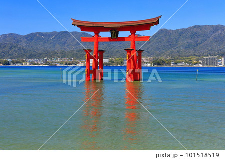 【広島県】改修後の厳島神社大鳥居（宮島） 101518519