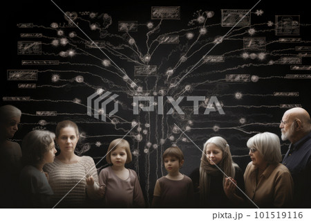Family tree with portraits of relatives....のイラスト素材 [101519116] - PIXTA