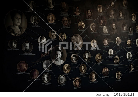 Family tree with portraits of relatives....のイラスト素材 [101519121] - PIXTA