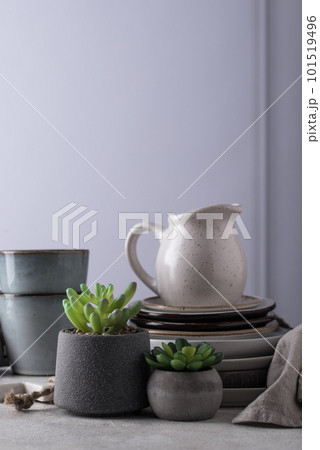 Craft ceramic plates, bowls and cups 101519496