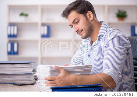 Young male employee working in the office Young male employee working in the office 101520461
