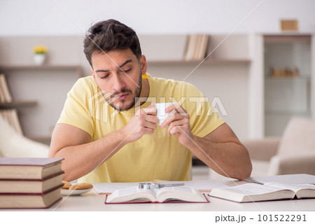 Young male student studying at home Young male student studying at home 101522291