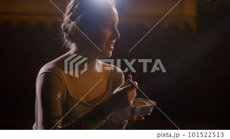 Beautiful ballerina eats and discusses performing Beautiful ballerina eats and discusses performing 101522513