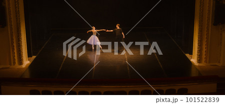 Man and woman prepare ballet dance performance Man and woman prepare ballet dance performance 101522839
