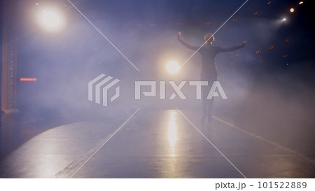 Ballerina dances and practices ballet movements Ballerina dances and practices ballet movements 101522889