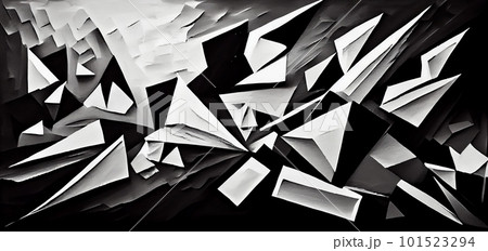 black and white abstract oil painting