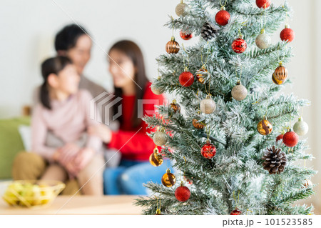 クリスマスの若い家族 101523585