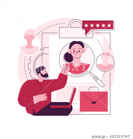 Recruitment agency abstract concept vector illustration. Recruitment provider, head hunting agency, human resources service, employee network, talent acquisition, job listing abstract metaphor. 101523747