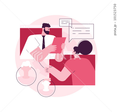 Job interview abstract concept vector illustration. Employment process, choosing a candidate, prepare for interview, answer questions, job applicant, recruiter, hiring manager abstract metaphor. 101523750