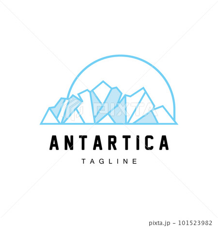 Mountain Logo, Antarctic Iceberg Logo Design, Nature Landscape Vector, Product Brand Illustration Icon 101523982