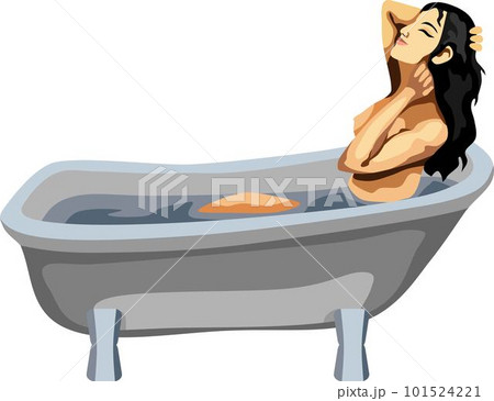 Young Woman Relaxing in Bathtub Young Woman Relaxing in Bathtub 101524221