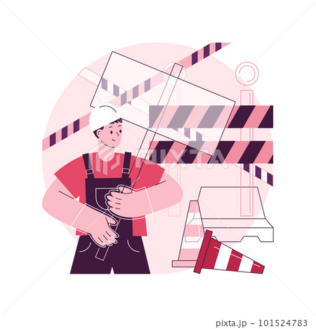 Construction site protection abstract concept vector illustration. Multi-surface temporary protection, prevent damage and delays, commercial building and construction projects abstract metaphor. 101524783