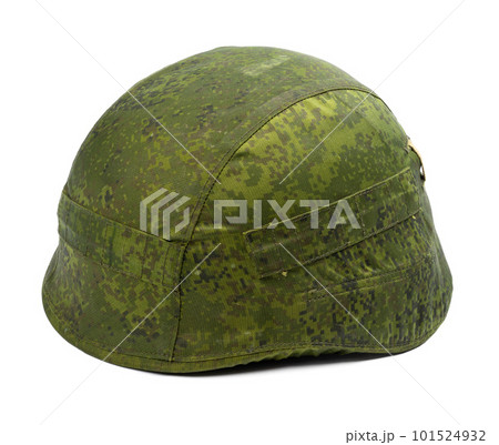 Camouflage military helmet isolated on white background 101524932