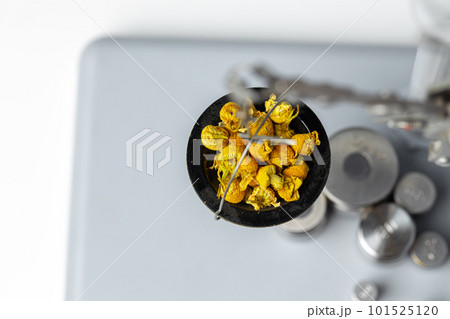 Laboratory scales with dry plants. Scientific research of plants concept Laboratory scales with dry plants. Scientific research of plants concept 101525120
