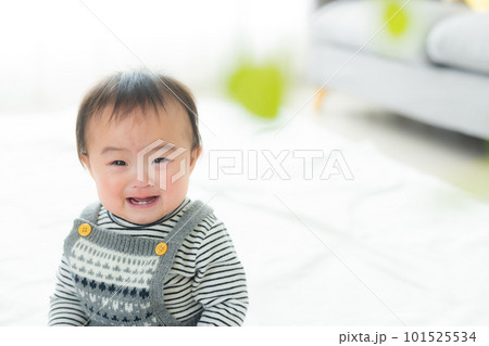 つかまり立ちする赤ちゃん つかまり立ちする赤ちゃん 101525534