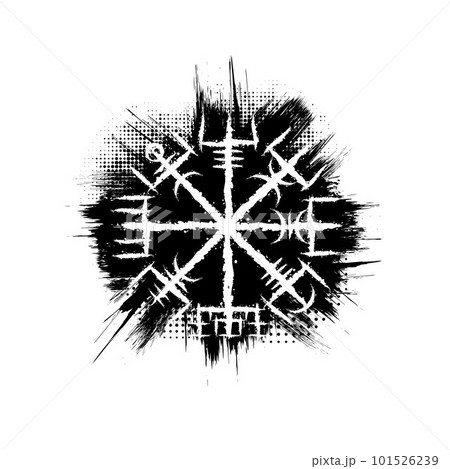 Vegvisir true ink blots grunge circle 101526239