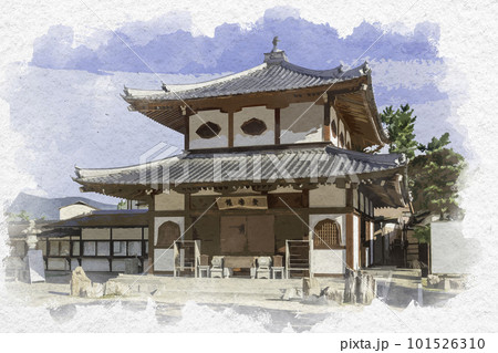 水彩画風 宮島 大願寺 護摩堂 広島県廿日市市 水彩画風 宮島 大願寺 護摩堂 広島県廿日市市 101526310