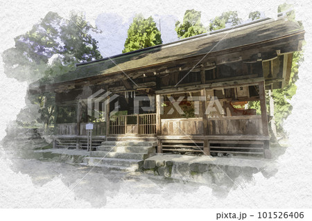 水彩画風 宮島 大元神社 広島県廿日市市 水彩画風 宮島 大元神社 広島県廿日市市 101526406