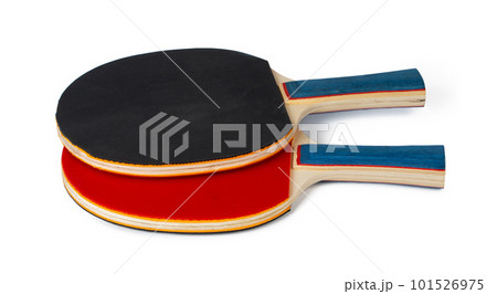 Two ping pong rackets isolated on white background Two ping pong rackets isolated on white background 101526975