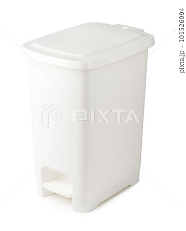 White plastic waste bin isolated on white White plastic waste bin isolated on white 101526994