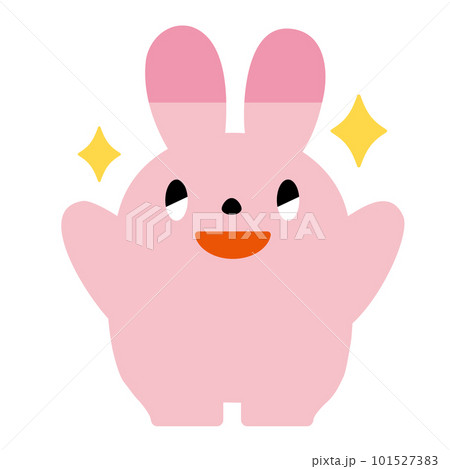 ポジティブなウサギ_バンザイ_キラキラ ポジティブなウサギ_バンザイ_キラキラ 101527383