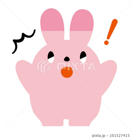 ネガティブなウサギ_驚くのイラスト素材 [101527415] - PIXTA